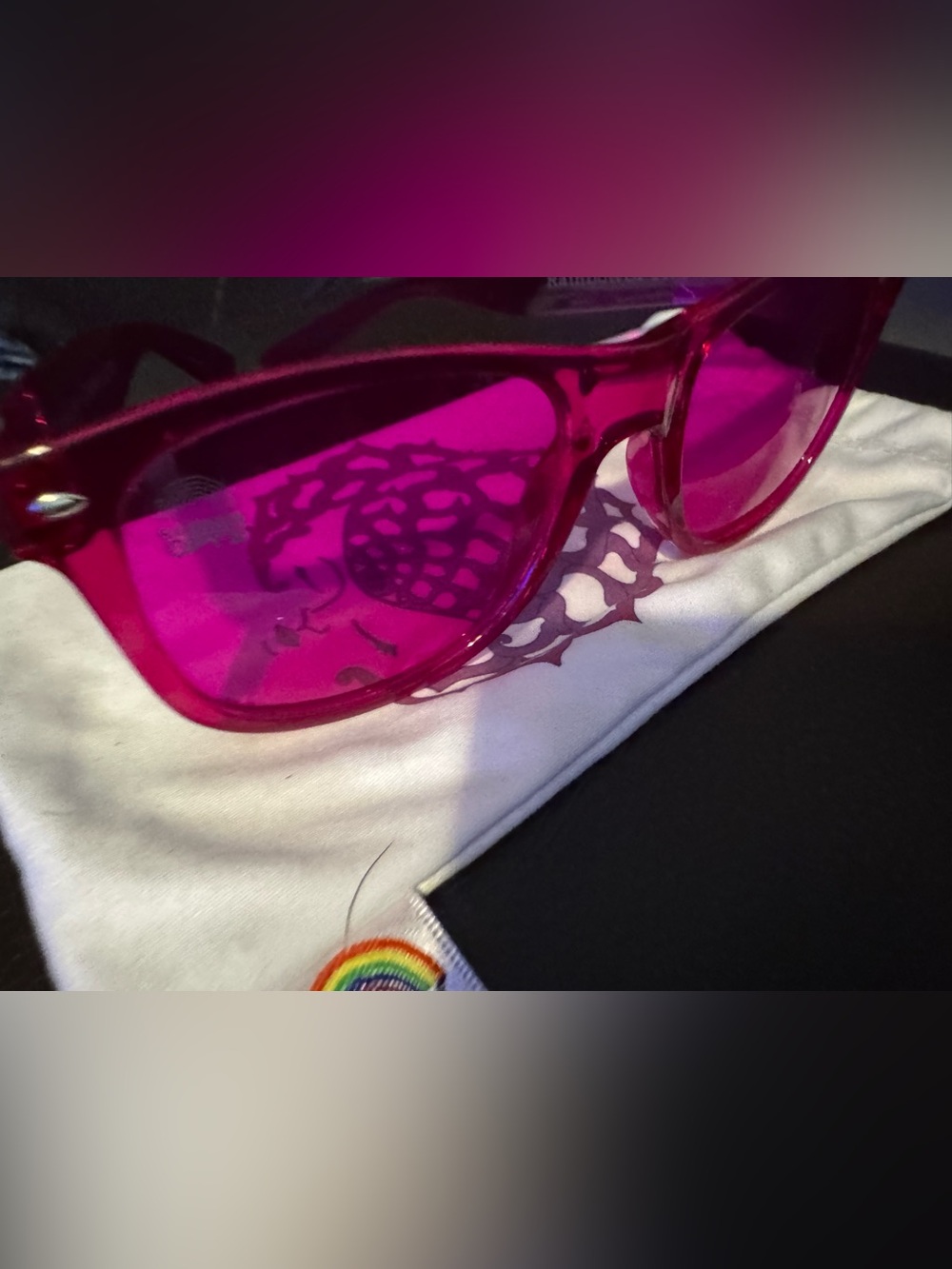 Rainbow OPTX Magenta translucent Sunglasses NEW - Picture 3 of 11